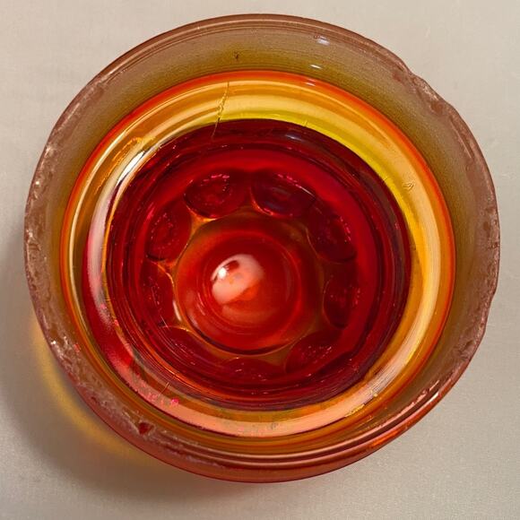 Vintage Moon‎ & Stars Amberina Large Red Canister with Lid - Picture 8 of 14